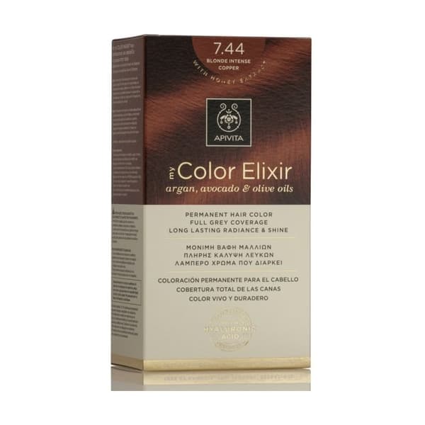 APIVITA - Min Färg Elixir N7.44 Blond Koppartint Intensiv 50 + 75 + 2x15 ml