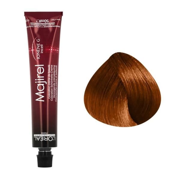 Permanent färgning - L'OREAL - Majirel N°7.4 - Blond Koppar - 50ml - Krämig textur
