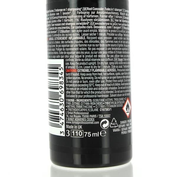 Root Correcting Spray - L'Oréal Professionnel - Hair Touch Up - Kastanj - 75ml - Texture Spray