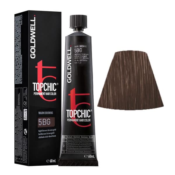Goldwell Topchic Warm Browns Ljusbrun Brun Guld 5BG Permanent hårfärg 60ml.
