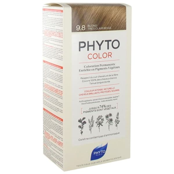 Couleur-Phyto Couleur Permanent Färgning - Växtpigment (Färg: 9.8 Mycket Ljus Beige Blond)