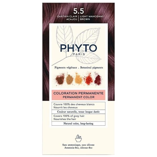 Permanenta färg - PHYTO - PhytoColor - 5.5 Ljus kastanjebrun - Utan ammoniak - Kräm