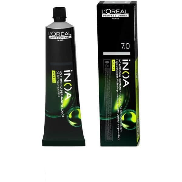 Permanent färg utan ammoniak - L'OREAL - Inoa No Ammonia Permanent Color 7.0 - Blond - Cream