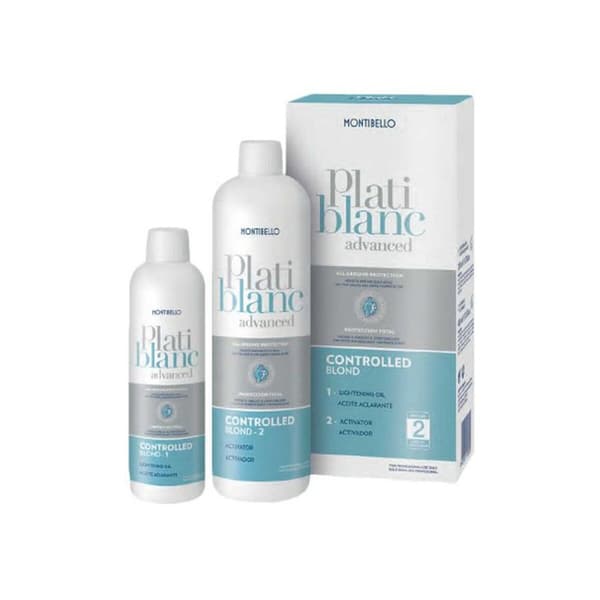 Hårstylingset Montibello Platiblanc Advanced Controlled Blond Blekning 2 Delar