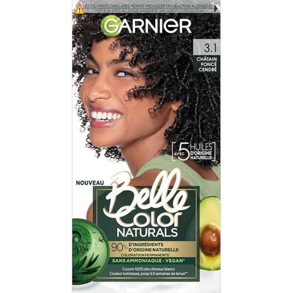 Permanent Färg - Garnier - Belle Color Naturals - 3.1 Mörkaskig Brunt - 100% Vegan - Utan Ammoniak