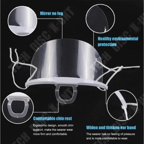 TD® 20 delar munskydd Transparens Anti-droppfäste Enkel och stark hälsohygienisk design