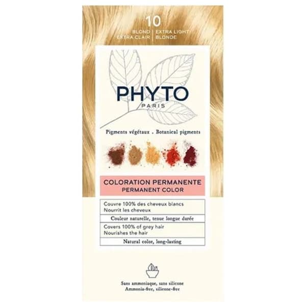 Couleur-Phyto Couleur Permanent Färgning - Växtpigment (Färgning: 10 Extra Ljus Blont)