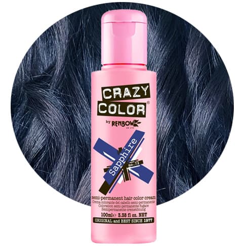 CRAZY COLOR Hårfärgskräm nr 72 - Safir - 100ml
