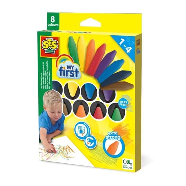 Fettpennor - SES CREATIVE - Mina första fettpennor - Okrossbar - Ingen färgning - Lätt att rengöra