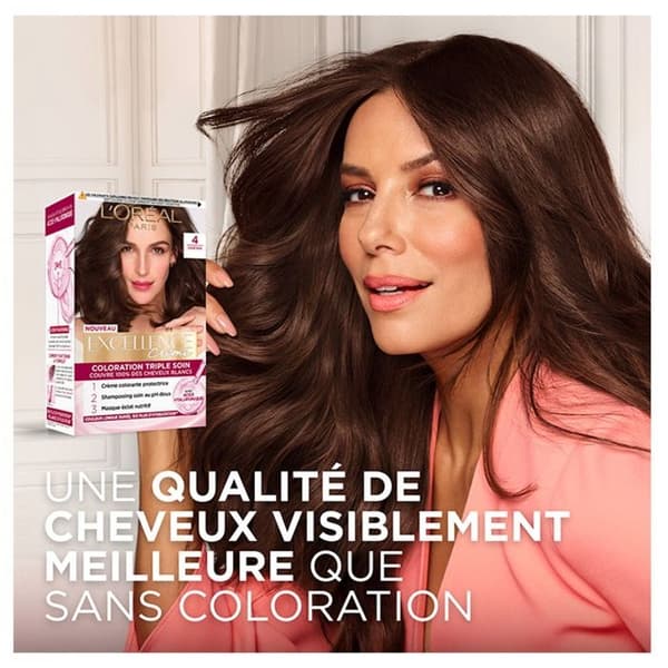 Färgcreme - L'Oréal - Excellence - Nöt 6.41 - Paket med 2 - Trippelvård