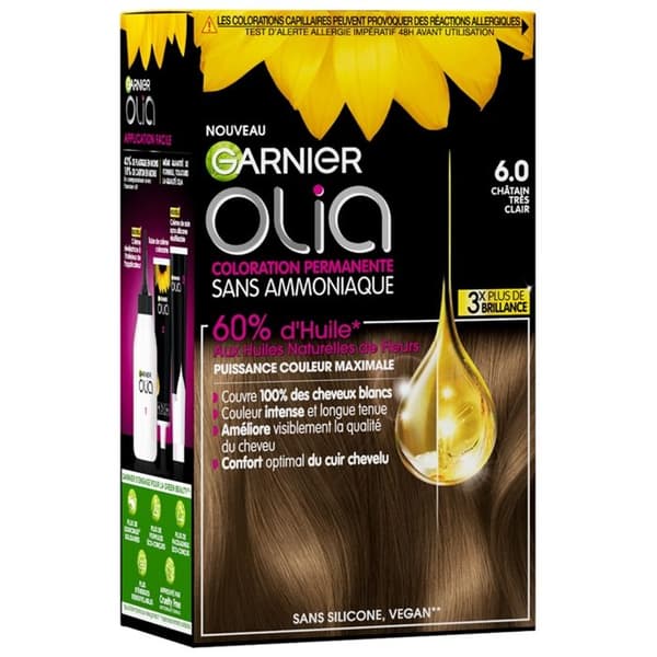 Garnier Olia Permanent Hårfärg 6.0 Mycket ljusbrun