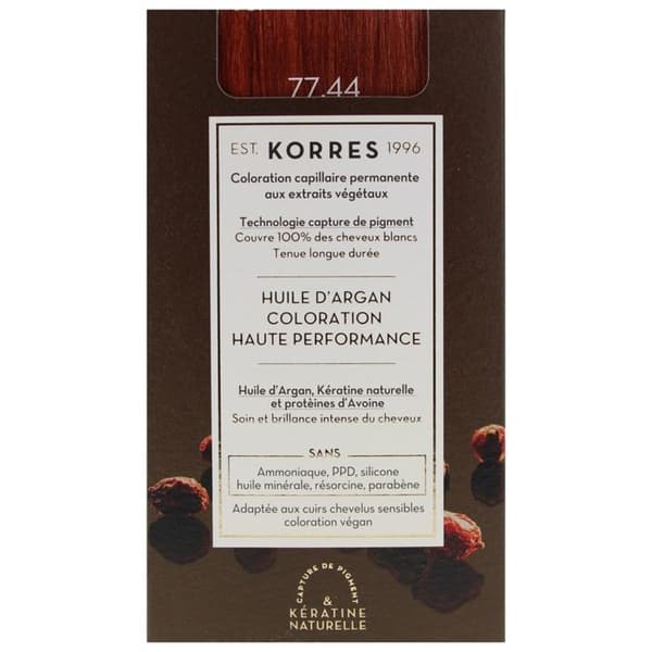 Permanent Color - Korres - Intense Copper Blonde 77.44 - Arganolja - Naturligt keratin - Skonsam vård