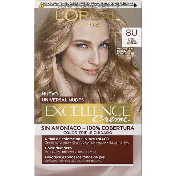 Permanent färg L'Oréal Paris Excellence Nº 8.0-rubio claro