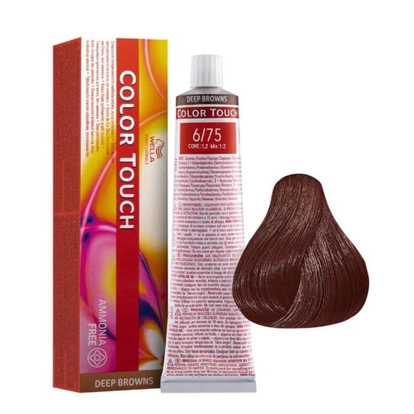 6-75 Mörk Mahogny Brun Blond Wella Color Touch Deep Browns Ammoniakfri 60 ml