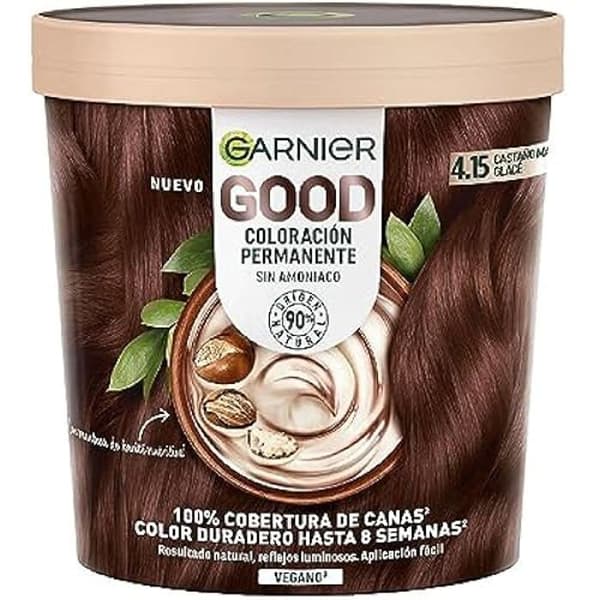 Färgning - GARNIER - Bra färg 4.15 - Castaño Glacé - Ammoniakfri - Kräm