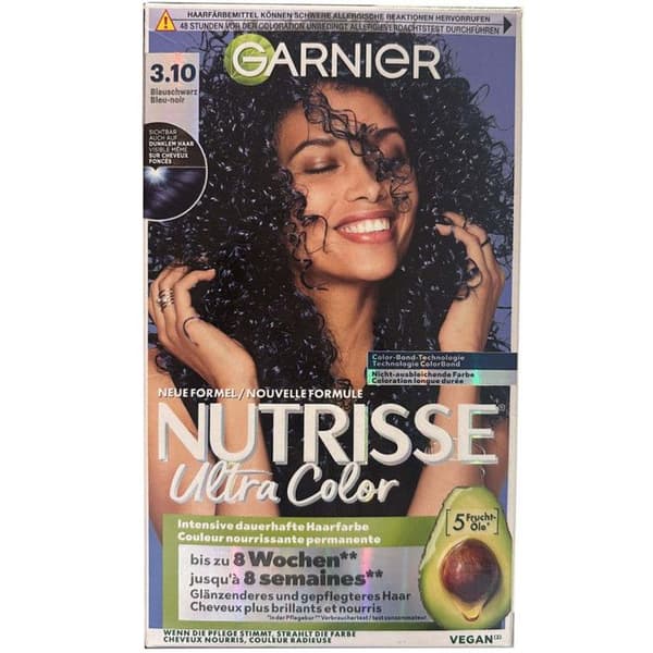 Garnier - Permanent Färg Nutrisse Ultra Color - 3.10 Blå-Svart