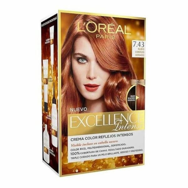 Permanent Farve L'Oreal Make Up EXCELLENCE Kobber Gylden Blond (1 enheder)