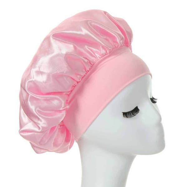 Sleeping Cap - Satin Bonnet - Sleep Cap Rosa En størrelse