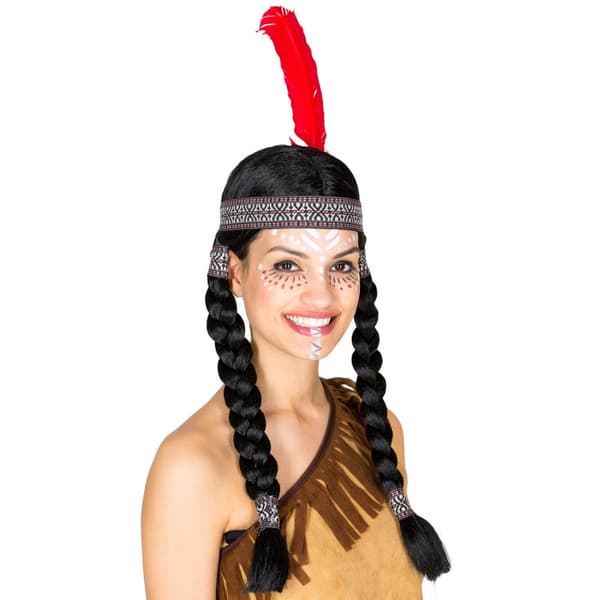 Peruk Indiankvinna - svart