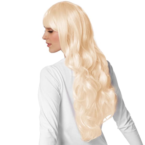 Peruk långt hår lockar - blond