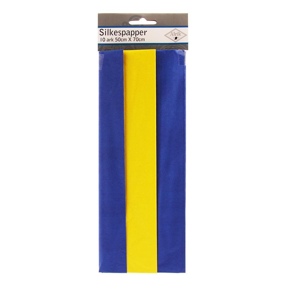 Silkespapper Blå/Gul/Blå - Pyssel