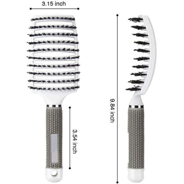 YIKXIULF Boar Bristle Brush - Frisörtillbehör för att reda ut tjockt hår - svart och guld