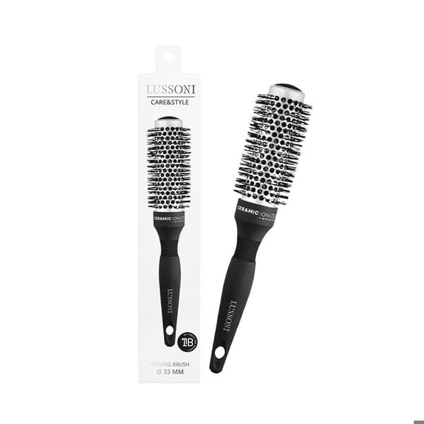 Lussoni Haircare Brush C&amp;S Round Silver Styling 33mm - rund borste