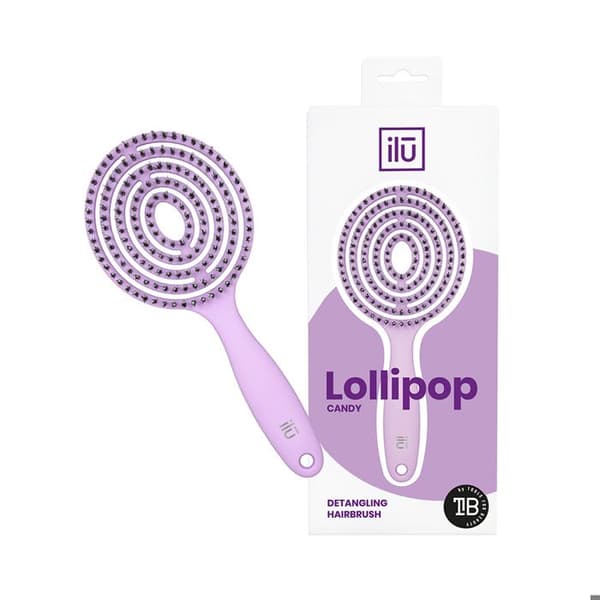 Ilū Lollipop Hair Brush Purple - lösborste