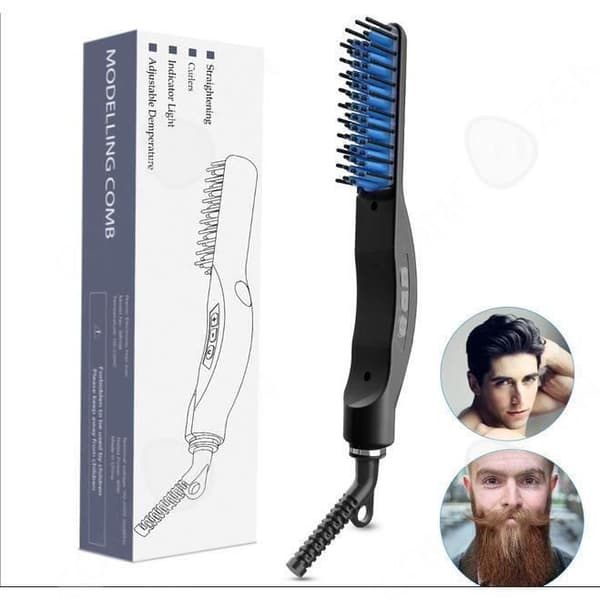 CONFO Skäggborste Grooming Kit Galt Borst Herr Rakborste Kam Mustasch Ficka Stencil Sax med påse Herrpresent