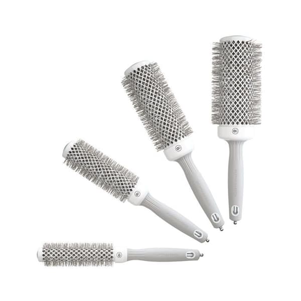 Rund borste - OLIVIA GARDEN - BLOWOUT SPEED - Ø25 - Vit & Grå - Snabbtorkande