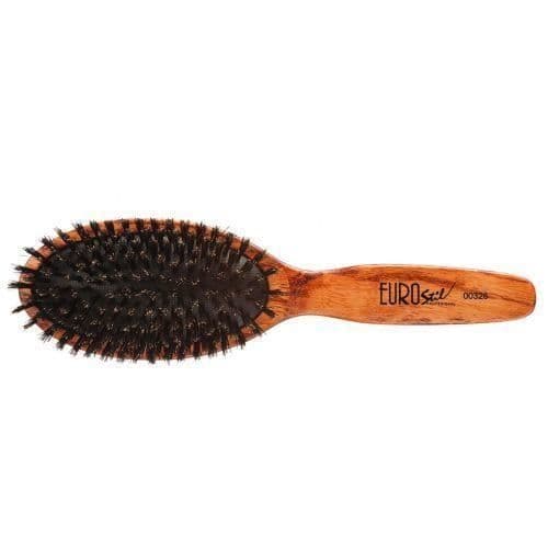 Det är en borste med kil och handtag, som används för professionell frisör. Jabali Wood G Pocket Brush