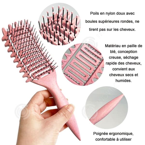 INN Kam 24,5x6,8cm set med kamborste hårstylingverktyg Luftkudde kam kam antistatisk massagekam