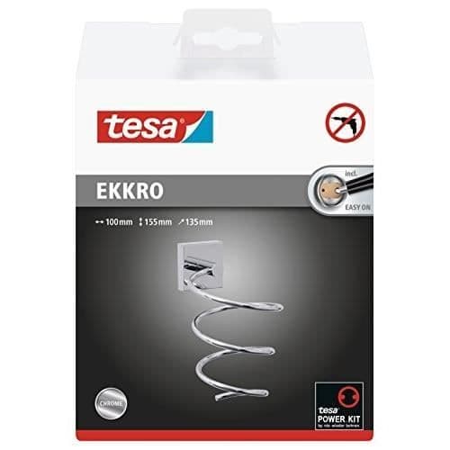 TESA HÅLLARE TILL EKKRO KROM HÅRTORK, SPIRAL, MED KLEBEL ÖSU