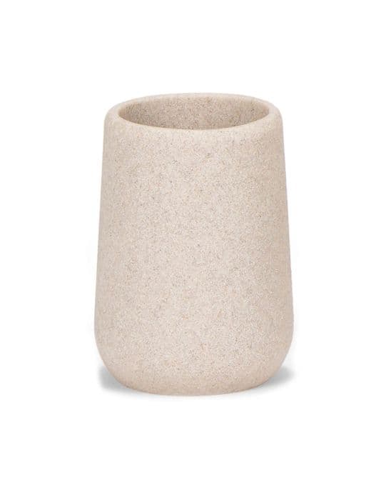 Tandborsthållare - Andrea House - Ø7.5x10.5cm - Stengods - Beige - Badrumsaccessoarer