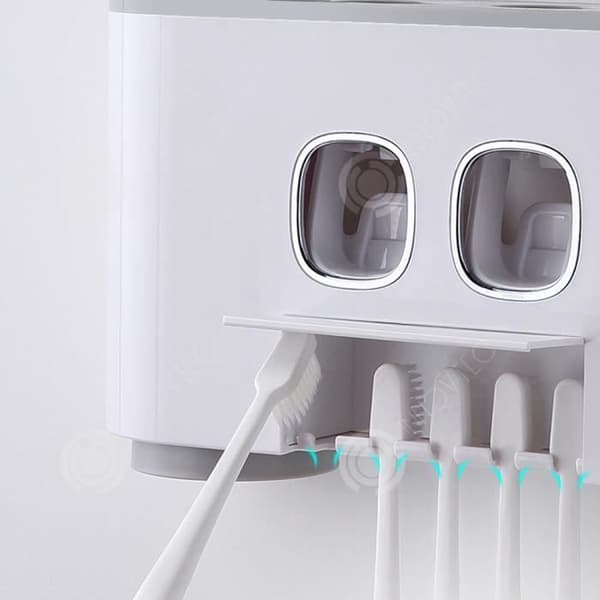 INN® Tandkräm Squeezer Punch Fri Vägghängande Fyrkopps Tandborsthållare Badrum Tandborsthållare