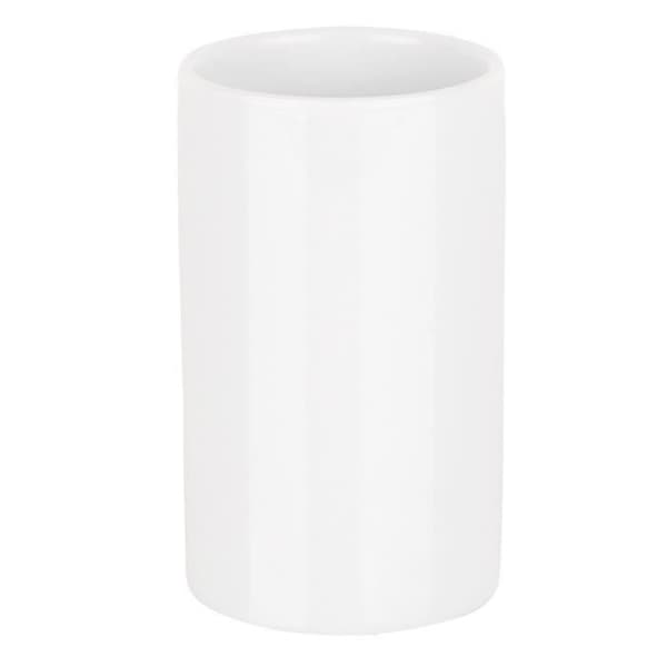 Badrumsglas i porslin - TUBE - Vit - 11,5x7x7 cm