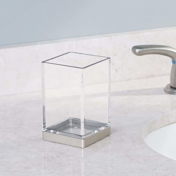 Interdesign - 41180 - iDesign Eu Clarity Soap Dish Abs Clear/Brush 6,35 x 6,35 x 10,16 cm