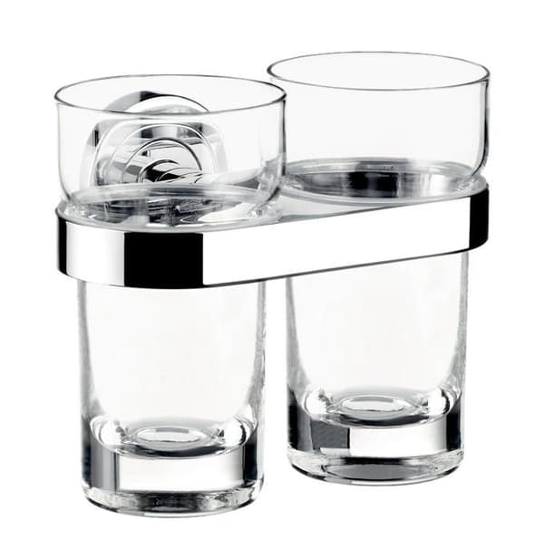 Emco - 072500100 - Dubbelstöd för glas Polo Glas i kristall, 1 stycke, krom/klar