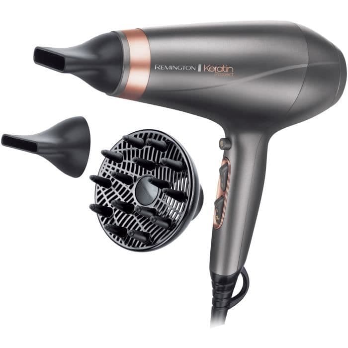 REMINGTON AC8820 Keratin Protect Hårtørrer 2200W - 2 koncentratorer + 1 diffusor - Grå