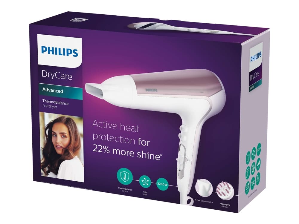 Philips BHD186/00, ?DC, Lila, Vit, Hängögla, 1,8 m, 2200 W, 220-240 V