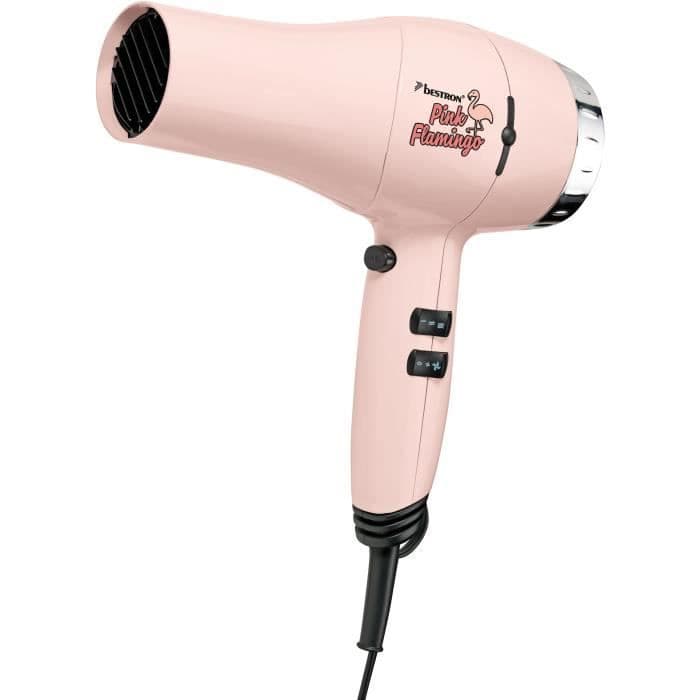 BESTRON Pink Flamaingo: Hårtørrer med koncentrator - 2200W Max. - i pink