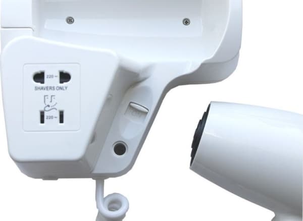 Hair dryer Merida. Hotel electric hair dryer in white with plastic 1200W (EJB402)