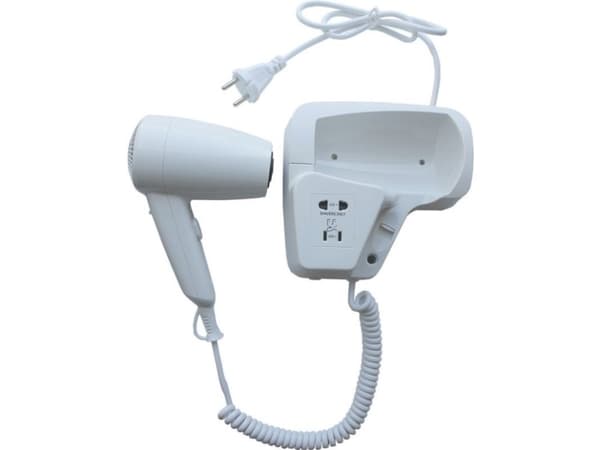 Hair dryer Merida. Hotel electric hair dryer in white with plastic 1200W (EJB402)
