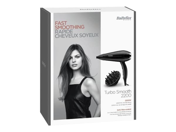 BaByliss D572DE Turbo Smooth 2200 - Hårtørrer Sort
