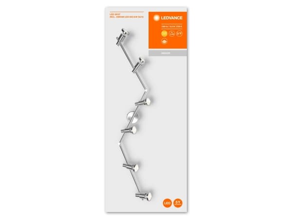 LEDVANCE LED Spot grau, Overflateegnet, GU10, 6 ampuller, LED, 15,6 W, Sølv Sølv