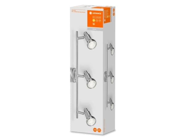 LEDVANCE SPOT, Overflateegnet, GU10, 3 ampuller, LED, 7,8 W, Sølv