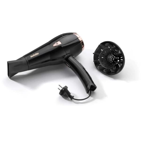 Babyliss D373E hårtork - 2000W - DC-motor - Jonisk funktion - 3 temperaturer - 2 hastigheter - Indragbar sladd
