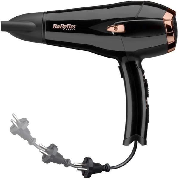 Babyliss D373E hårtork - 2000W - DC-motor - Jonisk funktion - 3 temperaturer - 2 hastigheter - Indragbar sladd