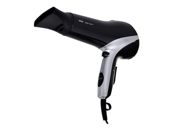 Braun HD710, 70 °C, Musta, Hopea, Yksivärinen, Ripustuslenkki, Painikkeet, Liukusäädin, 2200 W