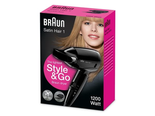 Braun Satin Hair 1 HD 130 Style &amp; Go - hiustenkäsittelyohjelma